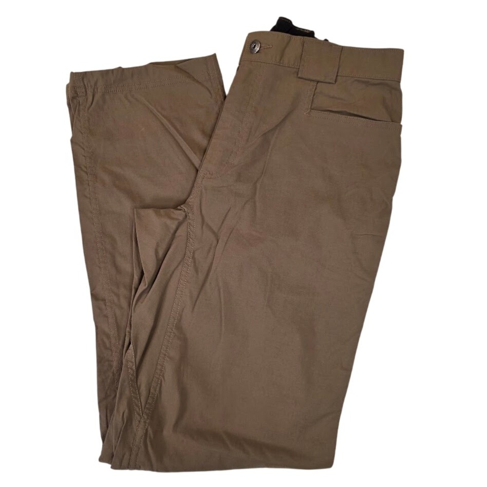 Duluth Trading Mens MEDIUMx33 Flex Dry on the Fly Work Pants Brown Nylon Stretch